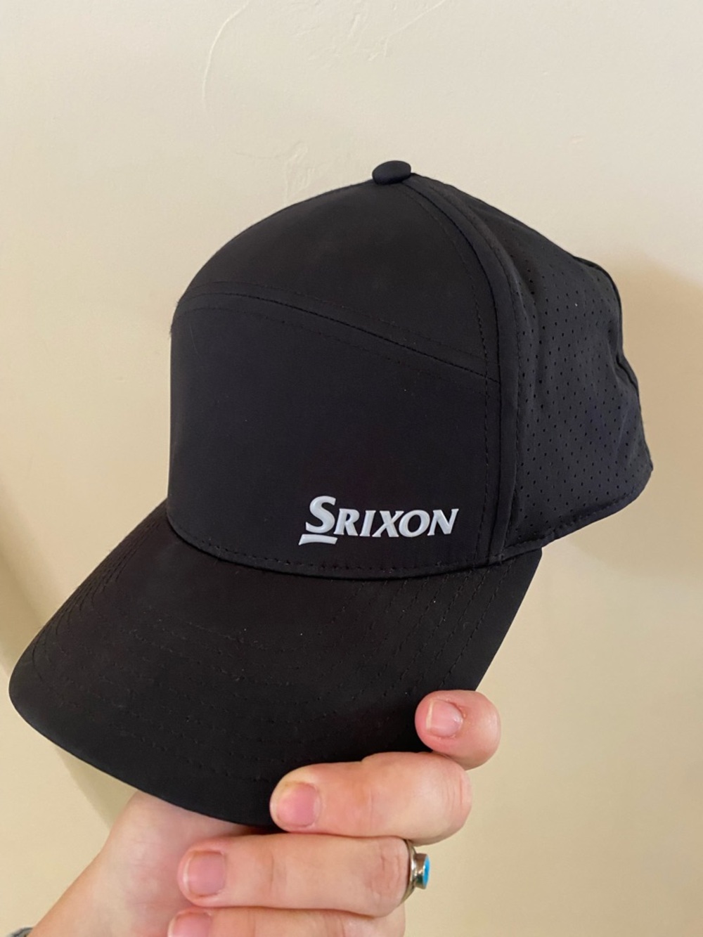 Srixon Black Performance Golf Hat Perforated Snapback Cap